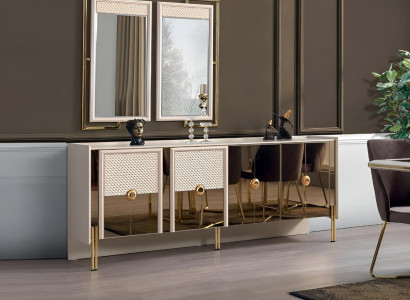 Dining room Furniture Sideboard with Mirror Luxury Wood new Design Modern